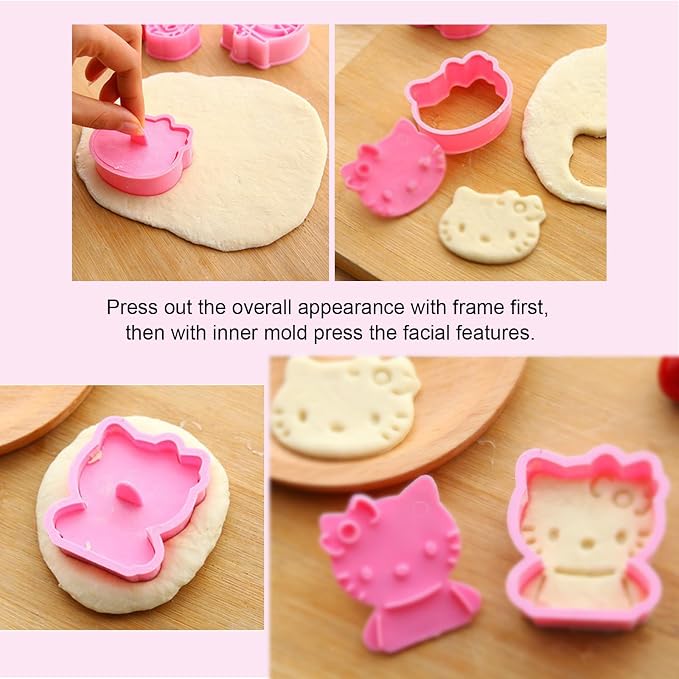 Animal Cookie Cutters Set Cookie Stamps for baking cookies，2 Piece 3D Animal Embossing Cutters for Biscuit Cheese Baking Molds