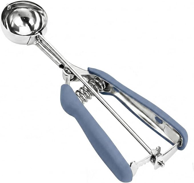 Cookie Scoop, Ice Cream Scoop, 1.5 Tbsp/ 23ml/ 0.7 oz Cookie Scoops for Baking, 18/8 Stainless Steel Cookie Scooper for Baking, Cookie Dough Scoop, Ice Cream Scooper with Trigger Release (Blue Gray)