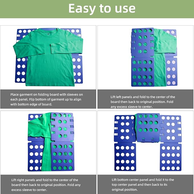 GYE T Shirt Folding Board T Shirt Clothes Folder Laundry Organizer Durable Tool Plastic Easy and Fast Folding Board for Kid Children and Adult to Fold Clothes (Blue) | Durable plastic construction, fast and easy clothes folding, suitable for kids and a...