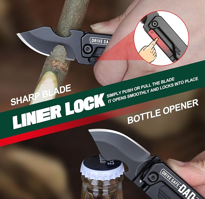 Dad Gifts - Fathers Day Ideas Gifts for Dads, Portable Tool - Fathers Day Dad Gift from Daughter, Son, Wife - Dads Birthday Gift, Christmas Dad's Presents for Husband, Stepdad, Men - Keychain Presents