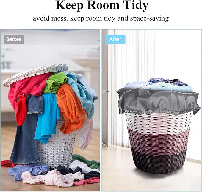 OTraki 2 Pack Laundry Bag Extra Large 28x45 Inch Drawstrings Laundry Hamper Liner Storage Bag XL Dirty Clothes Organizer Heavy Duty Laundry Bag Don't Drying, Melting 140-176℉ (Grey) | Drawstrings Laundry Hamper Liner Storage Bag XL Dirty Clothes Organi...