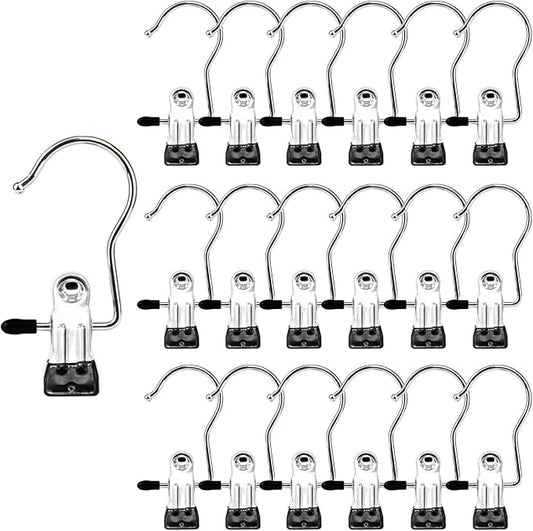Laundry Hooks Hanging Clips Clothes Pins Closet Hanger Organizer Clamps Socks Towel Clips Heavy Duty Clothespins Bulk Hanger Clips for Closet Travel Pants Socks Handbags, 50 Pack