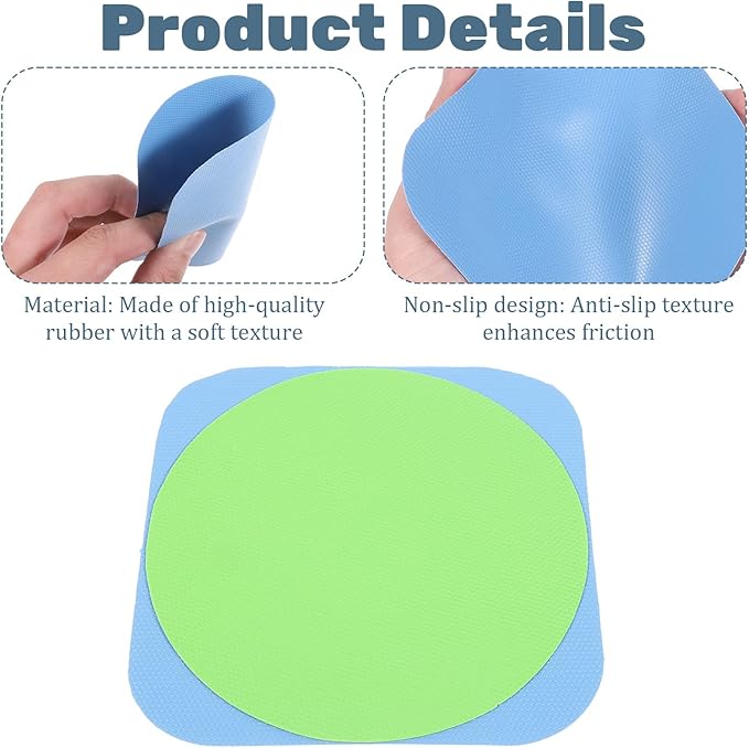 4 Pcs Rubber Jar Opener Grippers,Non-Slip Jar Opener Gripper Pad Rubber Grippers for Opening Jars Easy Grip Kitchen Tool for Opening Lids - Ideal for Arthritis & Weak Hands(Blue,Green)