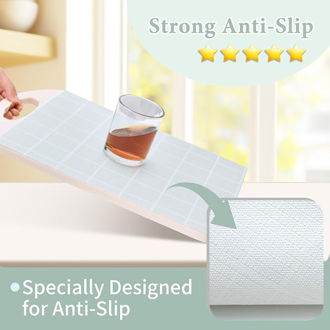 Drawer and Shelf Liner for Kitchen Cabinet: 17 in X 20 Ft Non Slip | Waterproof Shelf Paper Non Adhesive Refrigerator Liners Light Gray Grid Easy Liners for Bathroom