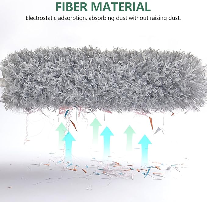 SetSail Dusters and Cobweb Brush with Extension Pole for Cleaning, Gray | 100-inch Extra-Long,Bendable Microfiber Head,Washable Ceiling Fan Cleaner Duster Kit,for High Ceilings, Corner