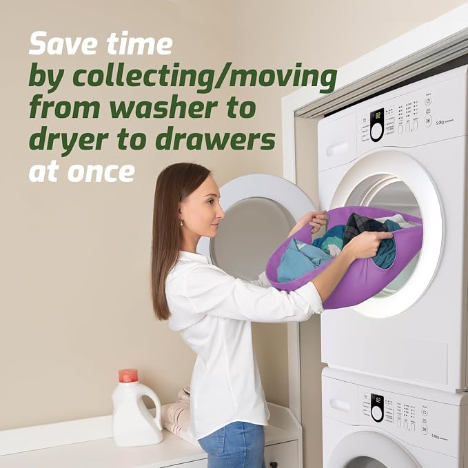 Laundry Turtle Collapsible Laundry Basket for Washer & Dryer (Lavender, Large)