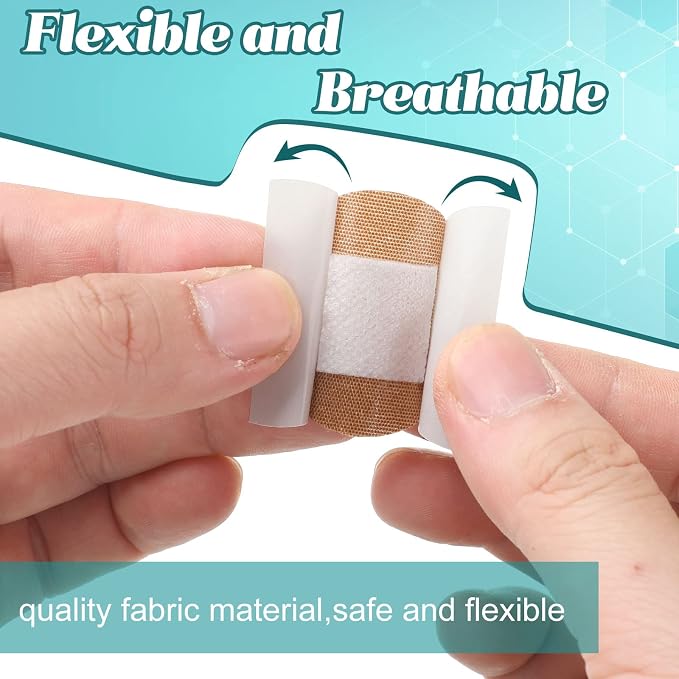 Funtery 400 Adhesive Spot Bandage 4 Sizes Round Flexible Fabric Adhesive Round Tan Non Latex Bandage for Wound Care and Hides Skin Spots Ideal for Small Incisions