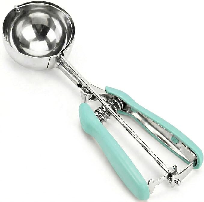 Ice Cream Scoop, 18/8 Stainless Steel Cookie Scoop, Cookie Scoops for Baking, 5.3Tbsp/80ml/2.7oz Cookie Dough Scoop, Ice Cream Scooper with Trigger Release, Cookie Scooper, Cupcake Scoop(Mint Green)