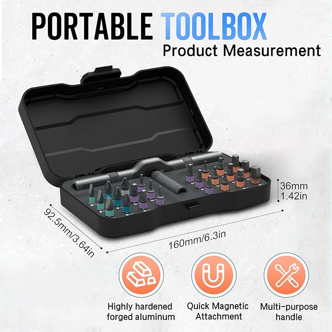 DIY Screwdriver 24 in 1, 2026 Upgrade Multi Bit Magnetic Screwdriver Set Multifunctional Toolbox, 24 in 1 multifunctional household wrench screwdriver tool combination set (1)