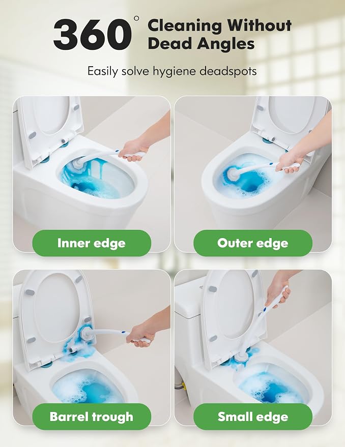 100 Count Toilet Cleaner Refills, Disposable Toilet Brush Refills Compatible with Clorox Wand for Bathroom Cleaning