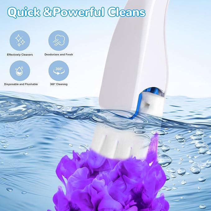 36 Count Flushable Toilet Bowl Cleaner Refills, Toilet Cleaner Refill Pads | Flushable, Disposable, Bathroom Toilet Brush Refills, Accessories Supplies Starter Kit, Fresh Lavender Scent, No Handle
