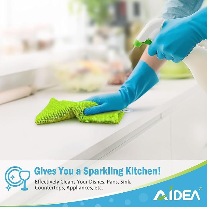 AIDEA Microfiber Cleaning Cloth-200PK, Microfiber Towels for Cars 12"x12" | Absorbent Cleaning Rags, Reusable Microfiber Towels Lint-Free, Dish Rags Streak-Free for Home /Kitchen Bulk Rags (Multicolor)