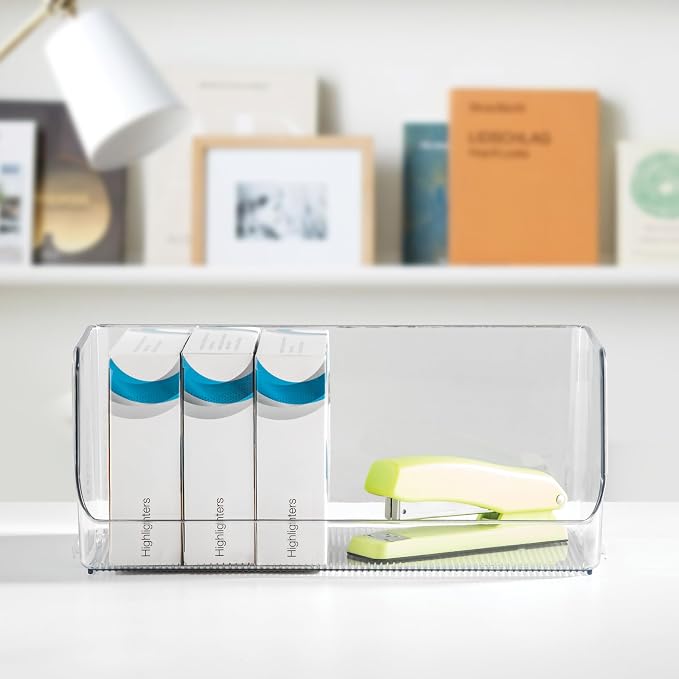 iDesign Stackable Open-Front Storage Bins, Set of 6, Clear | Kitchen and Pantry Organization