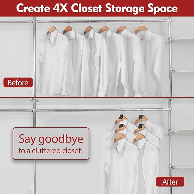 Latoxcaa Space Saving Hanger Hooks 20Pcs, Upgrade Heavy Duty Space Saver Hangers Connector Hooks for Clothes, Premium Hanging Closet Organizer for Dorm, Ganchos para Colgar Ropa, Black