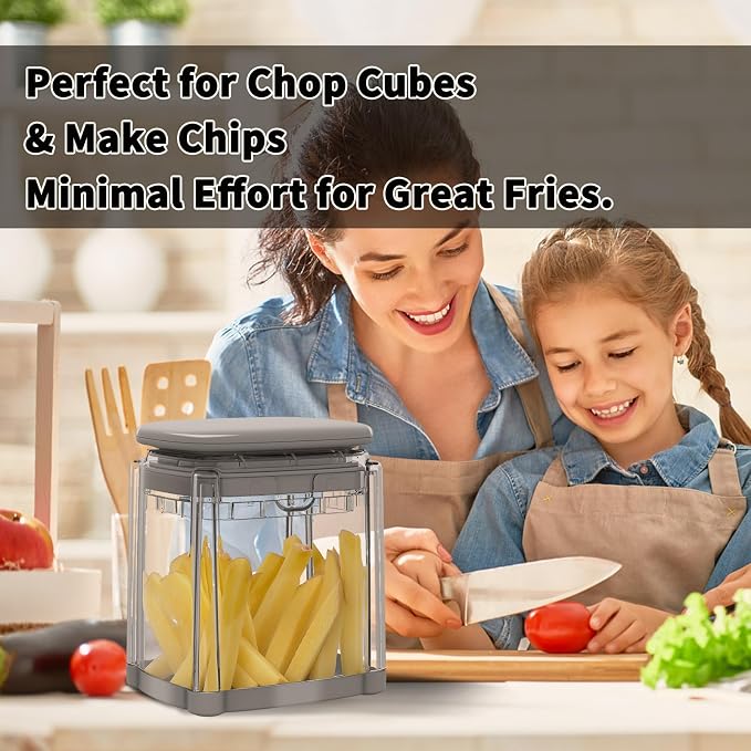 French Fry Cutter, Solucky Potato Onion Cutter, Professional Homestyle Vegetable Chopper Dicer, Great for Potatoes Carrots Cucumbers Zucchini Pepper