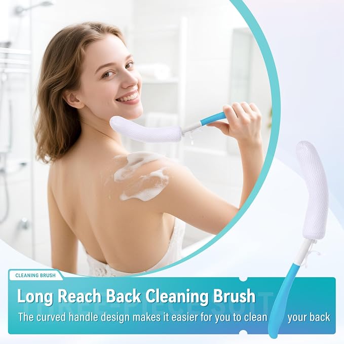 Toilet Aids Set for Wiping - Long Handle Butt Wiper for People Overweight, Elderly and Disabled, Bottom Buddy Wiping Aid for Bathroom ( 4PCS Personal Hygiene Kit )
