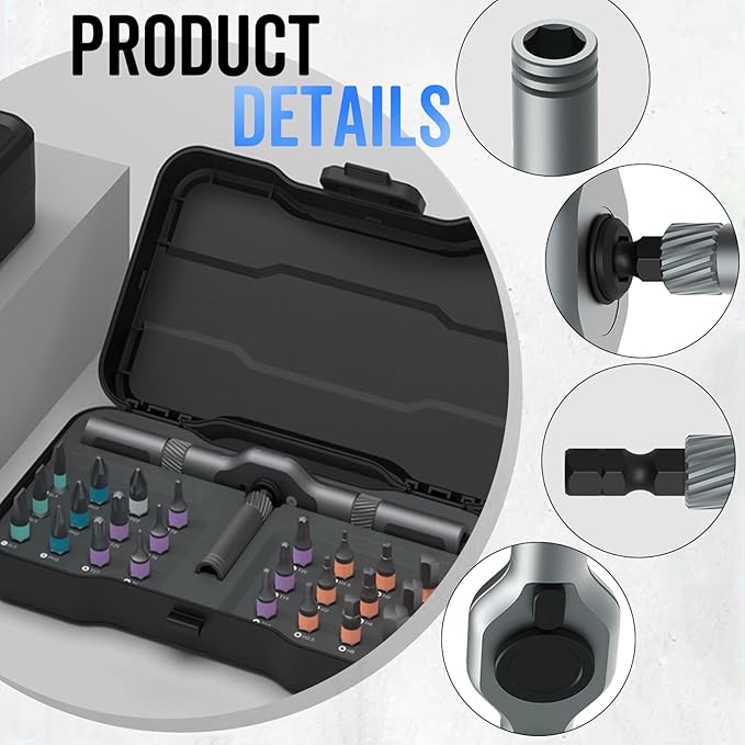 DIY Screwdriver 24 in 1, 2026 Upgrade Multi Bit Magnetic Screwdriver Set Multifunctional Toolbox, 24 in 1 multifunctional household wrench screwdriver tool combination set (1)