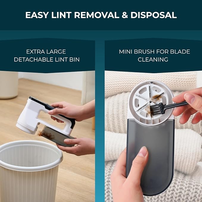 True & Tidy XL Rechargeable Fabric Shaver & Lint Remover w/Built-in Light