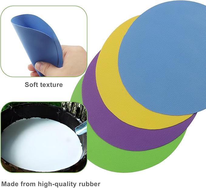 4Pcs Rubber Jar Opener, Heat-insulated Non-Slip Gripper Pads Kitchen Tool, Multi Function Can Opener for Easy Opening/Arthritis Weak Hands(Circle&Square)