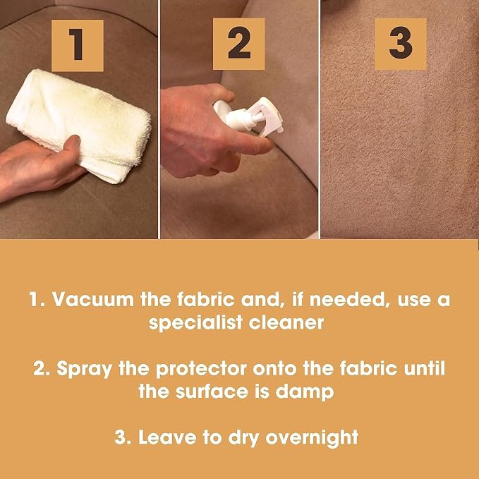 Furniture Clinic Fabric Protector Spray | Creates Barrier Against all Liquid Stains | Prevents Odors and Dirt | For Upholstery, Carpet, Furniture, Fabric, Textiles & More (17oz / 500ml)