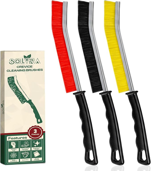 Crevice Cleaning Brush (3-Pieces) red, Black & Yellow