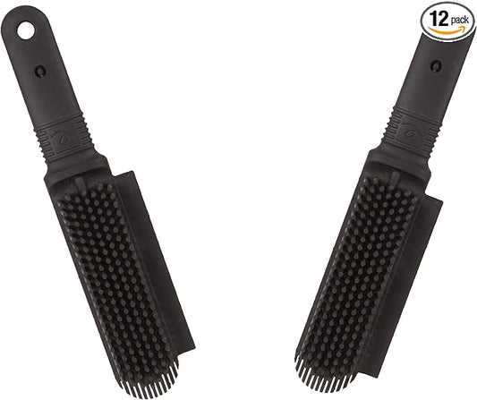 FURemover Plus Pet Hair Rubber Brush with Squeegee, Easily Remove Fur & Lint from Clothing, Carpets & Furniture, Gently Groom Dogs and Cats Wet or Dry, Black, (Pack of 12)
