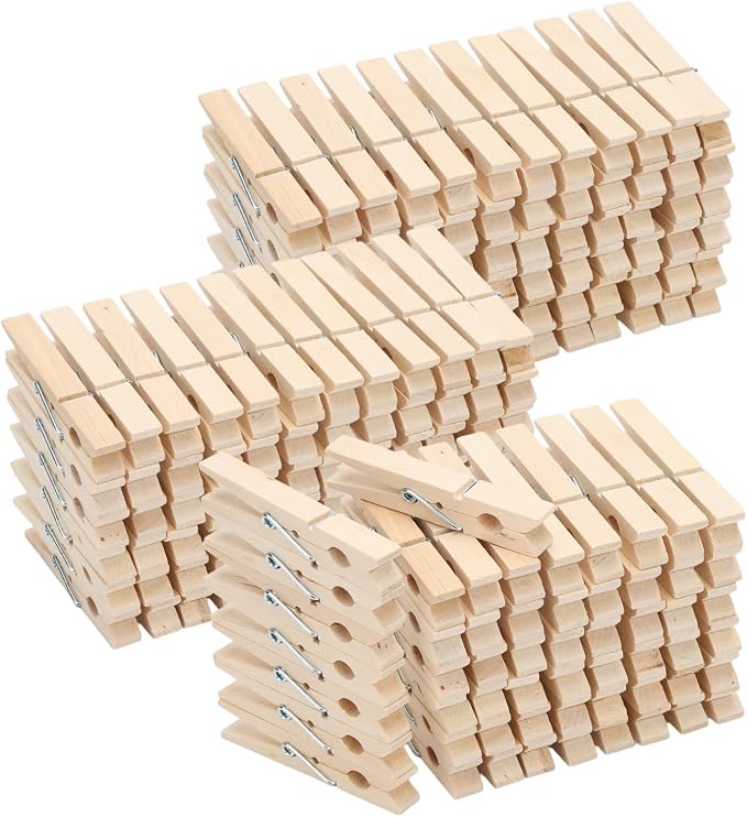 Mr. Pen- Wooden Clothes Pins, 2.9 Inch, 200 Pack, Bulk, Large Natural Wood Clips for Crafts, Classroom Projects, Hanging Photos, Chip Bags, Decoration, Rust Resistant Spring