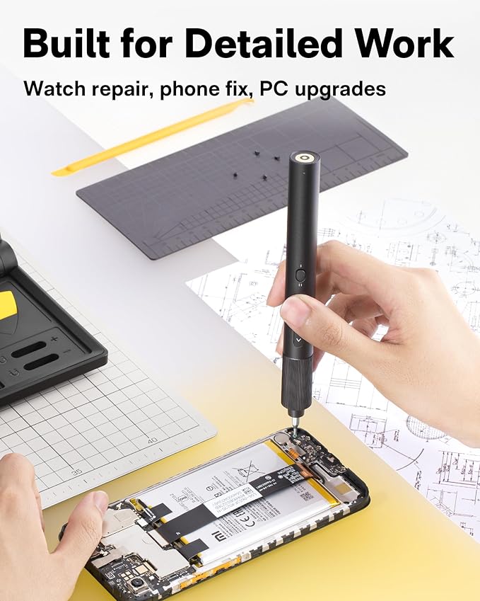 HOTO Precision Screwdriver Set, Repair Kit/w 26 Bits and 10 Repair Tools | 110° Upright Workpad, 0.05/0.2 N·m Torque, LED Light, for Electronics, Phones, Laptops