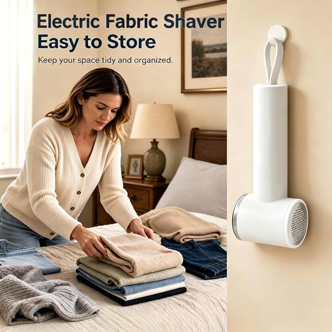 Ucitod2 in 1 Lint Remover Shaver and Lint Roller,Rechargeable Fabric Shaver | Long Battery,EasyClean,Multi-Fabric Compatible,Safe Fabric Shaver,Detachable transparent storage box,Fast Type Charging-white