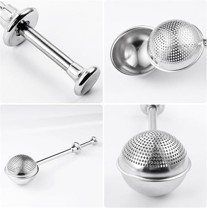 Flour Sifter, Stainless Steel Flour Sifter for Baking, One Handed Operation Baking Sifters, Great Flour Sieve Bakers Dusting Wand for Quick Sifting Cakes and Spices XVBITOR
