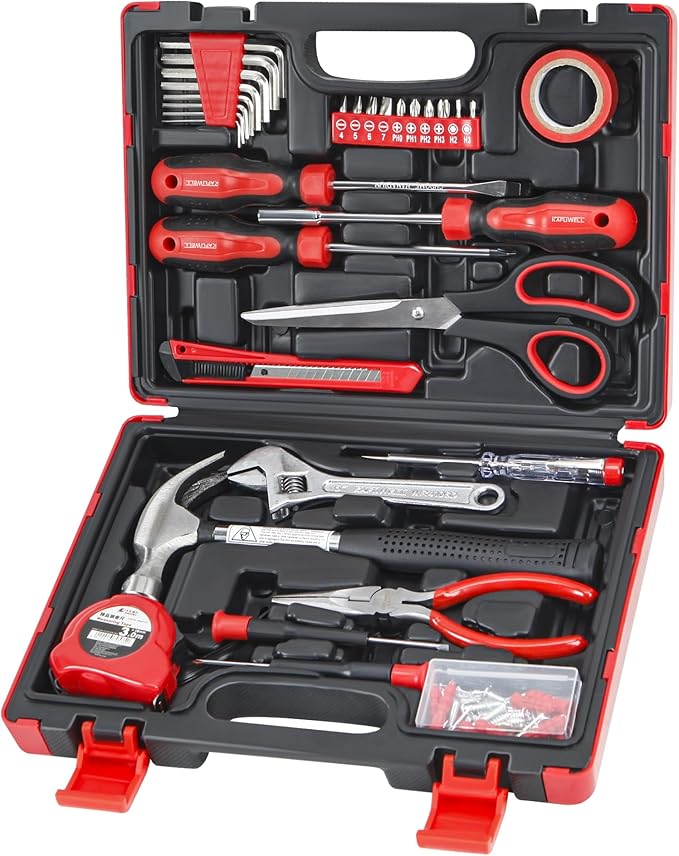 32 Piece Home Repair Tool Kit, General Household and DIY Basic Tool Kit with Wrenches, Screwdrivers, and Toolbox for Home, Garage, Office