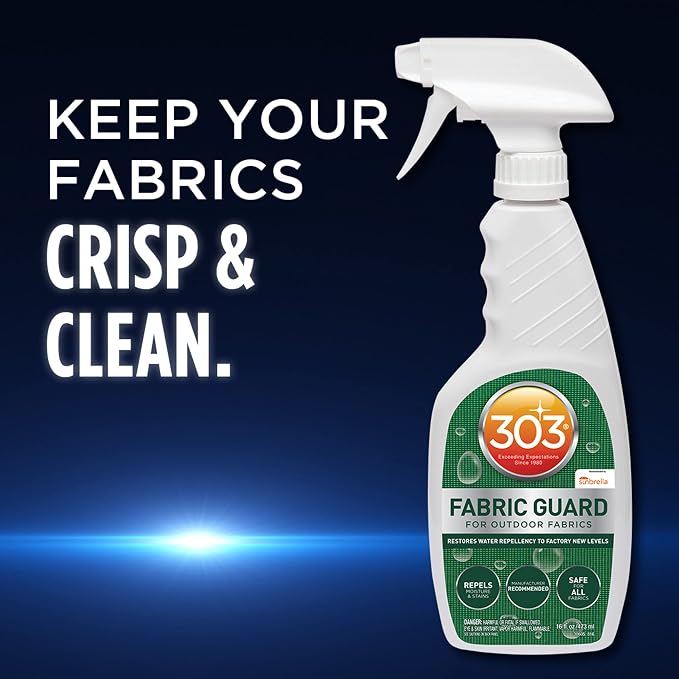 303 Fabric Guard Water Repellent for Outdoor Fabrics, 16 oz | Restores water and stain resistance on outdoor fabric, canvas, cushions, and upholstery.
