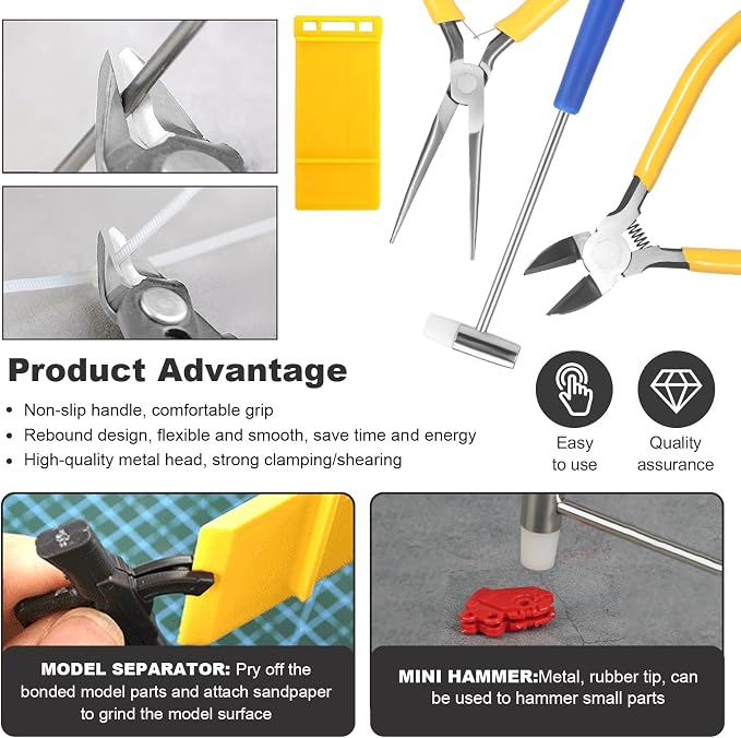 Fippy 101PCS Gundam Model Tools Kit, Hobby Building Tools Kit for Gundam Basic Model Assembling, Building and Repairing