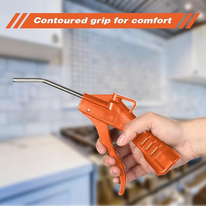 Honoson Air Nozzle Blower Gun Pistol Grip Air Blow Tool Compressor Accessories for Industrial Household Mechanics(Orange,8 Pcs)