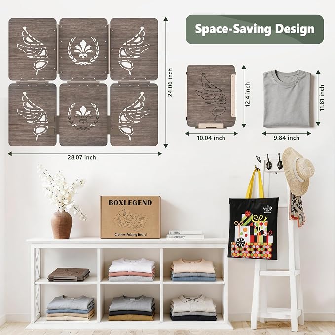 Shirt Folder Wooden Clothes Folding Board Tshirt Organizer Laundry | Eco-Friendly, Folding Board for T Shirts, Pants, Sweaters, Laundry Liners