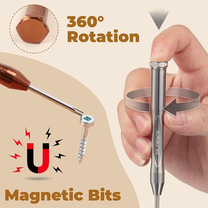 MulWark 8pc Mini Screwdriver Set - Magnetic Torx Screwdrivers Repair Kit for Electronics, Jewelry, Eyeglasses, Xbox Controller, iMac, Watch Screwdriver - Compatible Small Screwdriver Set