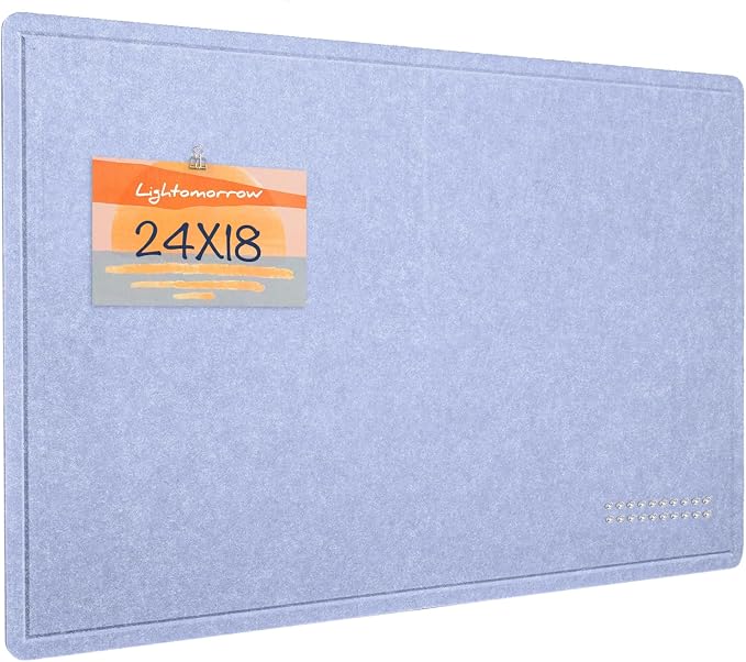 Felt Bulletin Board 24x18 inches, Decorative Pin Board for Home & Office | Cork Board Alternative for Wall with Push Pins, Display Mood Board for Photos, Notes & Reminders
