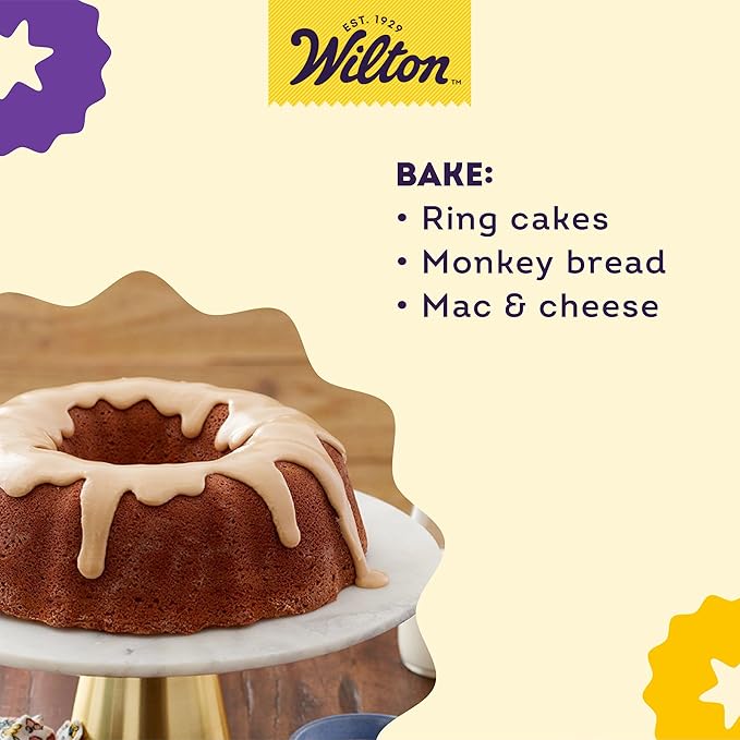 Wilton Gold Non-Stick Fluted Tube Cake Pan - Great for Cakes & Desserts - Cold-Rolled Steel Bakeware - Made without PFAS - Packaging May Vary - 9.49 x 3.37 Inches