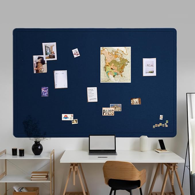 Felt Bulletin Board 72x48 inches, Decorative Pin Board for Home & Office | Cork Board Alternative for Wall with Push Pins, Display Mood Board for Photos, Notes & Reminders