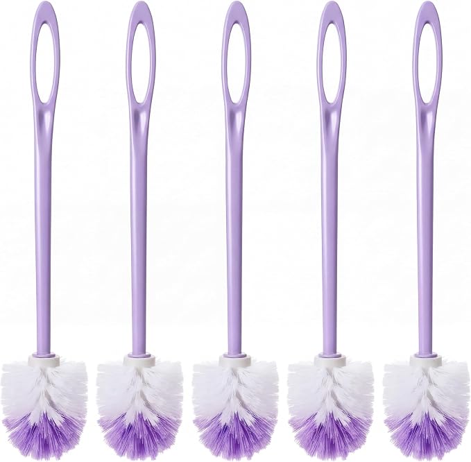 12 Pcs 17.3 Inch Purple Toilet Brush Bulk with Hook Hole Long Handle Toilet Bowl Cleaner Scrubber for Bathroom Household Cleaning Supplies Christmas Home Gifts