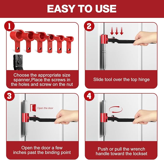 Vdsfand 6 IN 1 Door Hinge Adjustment Tool Kit Door Gap Adjustment Tool for Precise Hinge Gap Adjustment Upgraded Door Hinge Tool for Installation and Repair of Residential and Commercial