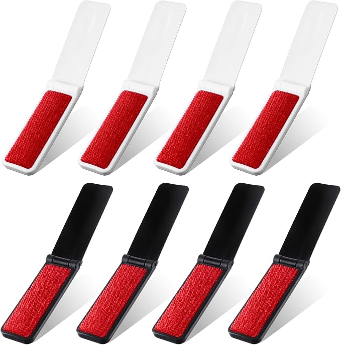 8 Pcs Travel Lint Brush, Lints Remover Portable Compact Foldable Lint Brush | Reusable Mini, for Clothes, Furniture, Pet Hair, Lightweight, for Travel Home Car Use