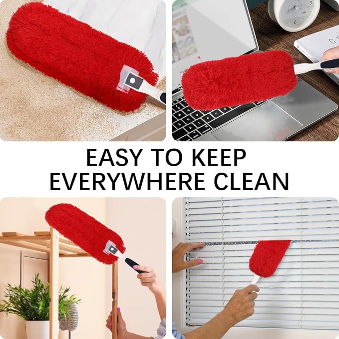 Reusable Microfiber Duster Refills Compatible with OXO & MR.SIGA Duster - Washable Duster for Household Cleaning Dusting Furniture Blind Ceiling Fan 3Pack (Handle NOT Included)
