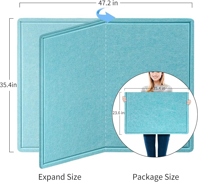 Felt Bulletin Board 48x36 inches, Decorative Pin Board for Home & Office | Cork Board Alternative for Wall with Push Pins, Display Mood Board for Photos, Notes & Reminders