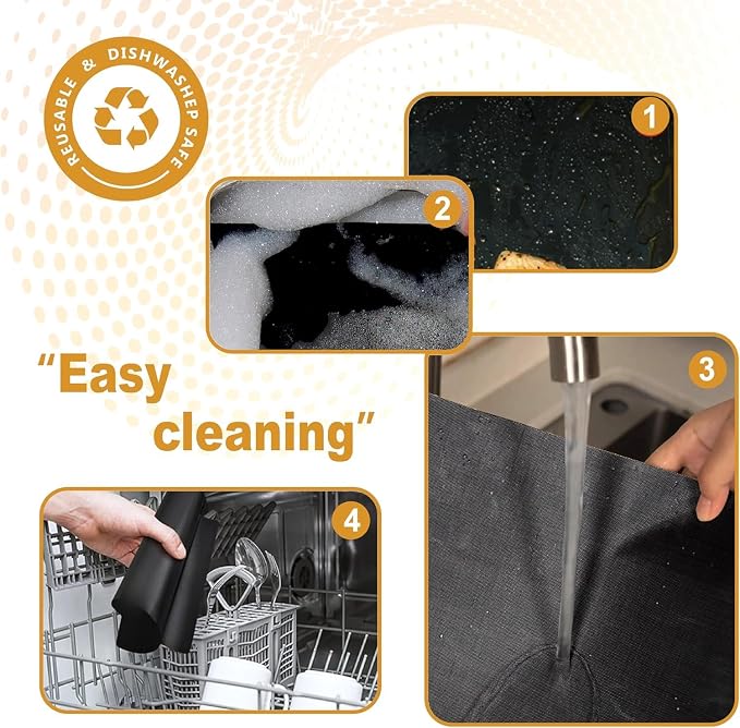 BBQ Grill mats for Outdoor Grill 6 PACK 100% Non-Stick Grill Mats&Baking Mats, Heavy Duty,Reusable and Easy to Clean for Gas, Charcoal, Electric Gril, 17" X 25"