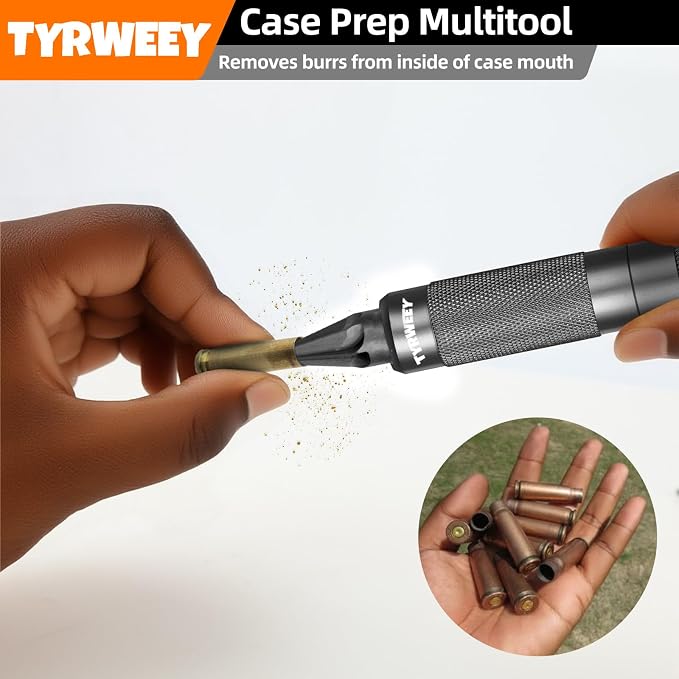 Case Prep Multitool, Case Chamfer Deburring Tools for Reloading | All-in-One Case Prep Kit, Fits .17-.45 calibers, Sharp cutting performance, Portable storage handle, Pro Reloading Tool