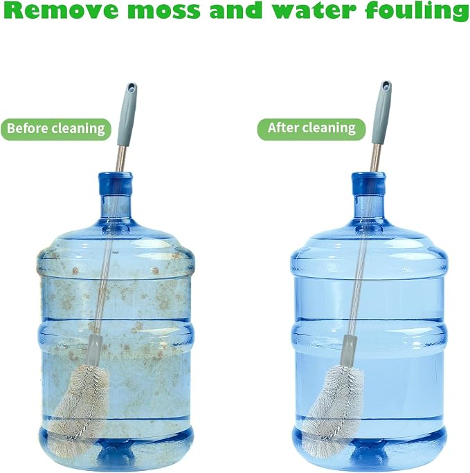 2-Pack Bucket Brush, Kettle Brush, Cleaning Extra Long Bottles, Gallon Jug Cleaner, Water Bottle Cleaner.