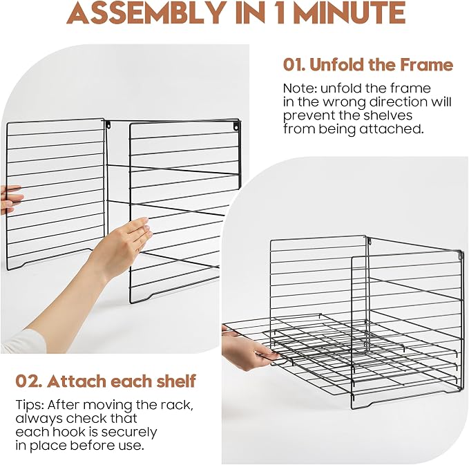Wall Mount & Tabletop Art Drying Rack for Classroom, Art Storage Rack for Painting Canvas with10 Removable Shelves, Pizza Stone Pan Rack, Desk Organizers, Vinyl Roll Storage Holder