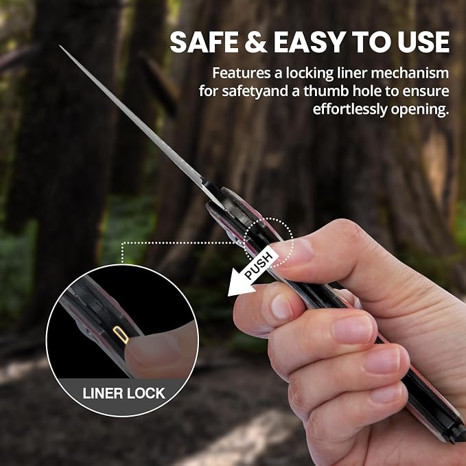 FUNBRO Multitool Carabiner Knife Tools for Men, Bottle Opener | Cool Gadgets Gear with Folding Knives, Window Breaker and Screwdriver for Hiking Camping, 7-in-1 Edc Multi Tool (usa Flag)