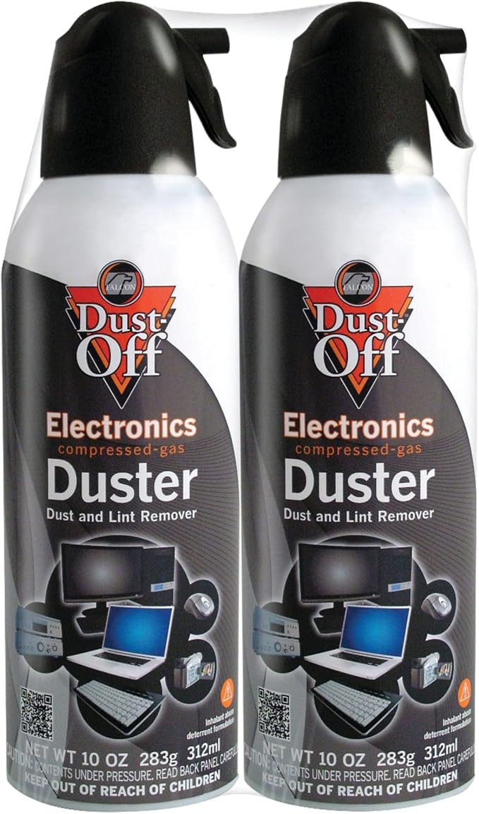 Dust-Off Compressed Gas Dusters, 10 Oz, Pack of 2